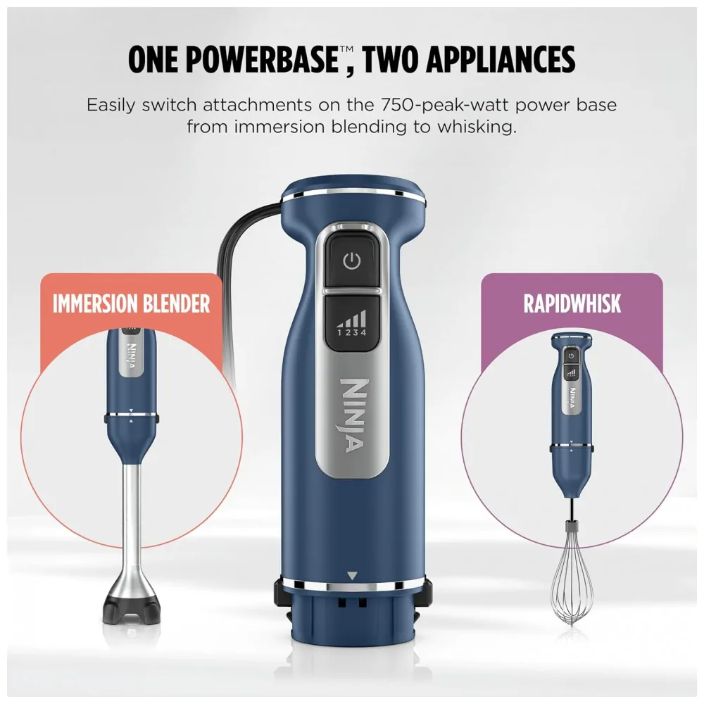 Mixer de Imersão Ninja CI201ND 4 Velocidades 750W Copo 4 Xícaras Azul Marinho