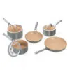 Conjunto de Panelas Ninja CW95000 Cerâmica Cinza Terracota 5 Peças Antiaderente Extended Life