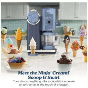 Sorveteira Ninja CREAMi Scoop Swirl 13 em 1 NC701BL Soft Serve Azul Marinho Residencial