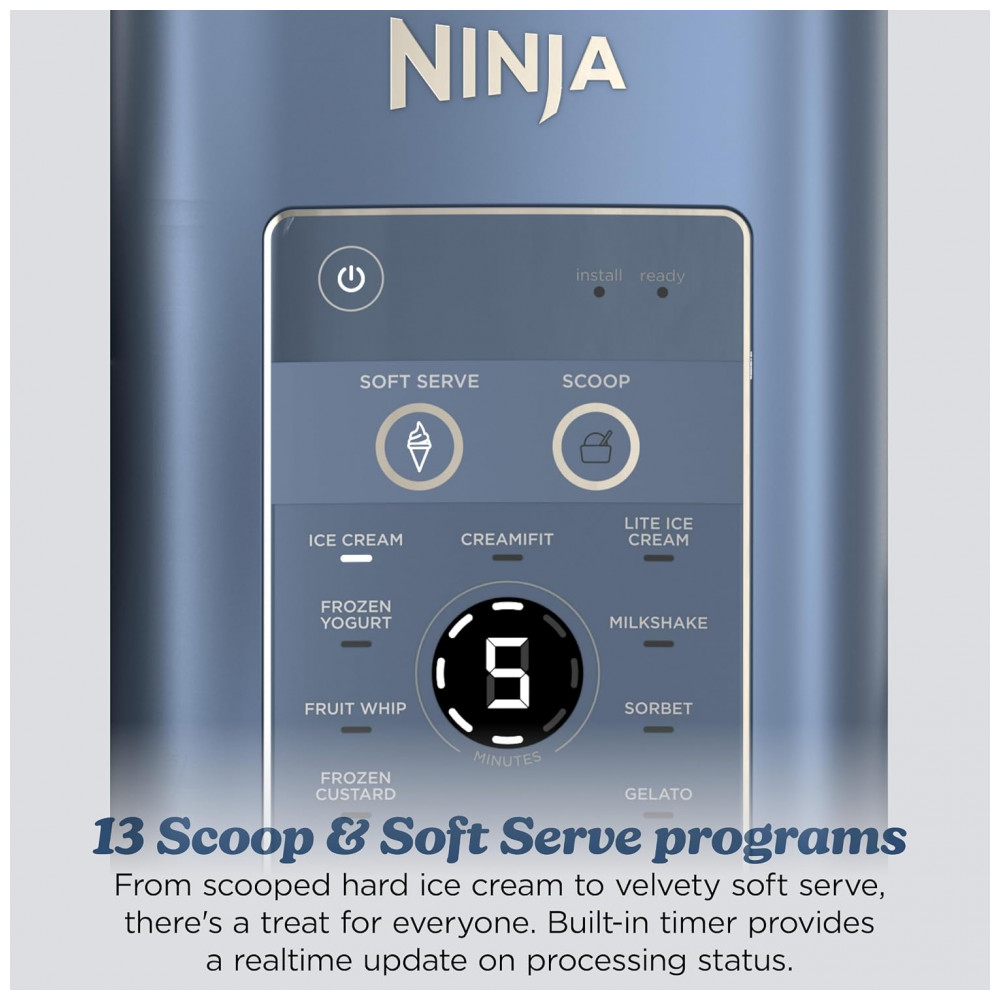 Sorveteira Ninja CREAMi Scoop Swirl 13 em 1 NC701BL Soft Serve Azul Marinho Residencial