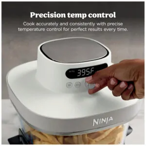 Fritadeira de Ar Ninja Crispi Pro Glass 6 em 1 5,7 L 6 qt 1800W Cor Bone Air Fry