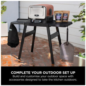 Suporte e Mesa Lateral Ninja Woodfire Universal Stand Mesa Auxiliar Aço Inoxidável para Forno Outdoor Série Woodfire