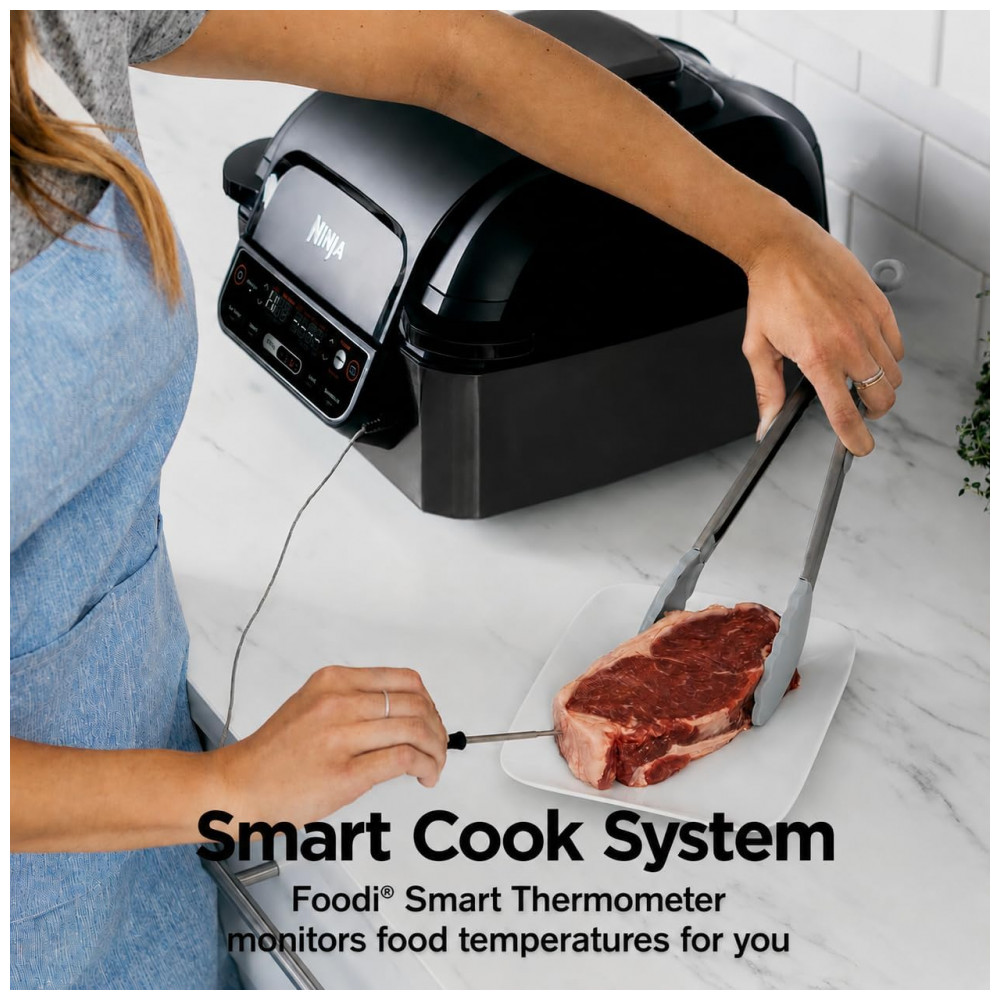 Grill Interno Ninja Foodi Smart 5 em 1 com Air Fryer 3,8 L LG451BK Preto Grelha, Assa, Desidrata e Doura