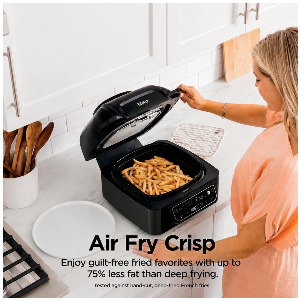 Grill Interno Ninja Foodi Smart 5 em 1 com Air Fryer 3,8 L LG451BK Preto Grelha, Assa, Desidrata e Doura