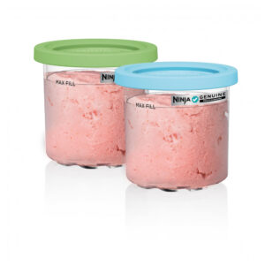 Pote para Sorveteira Ninja CREAMi 473 ml 2 Unidades com Tampas Lime Aqua
