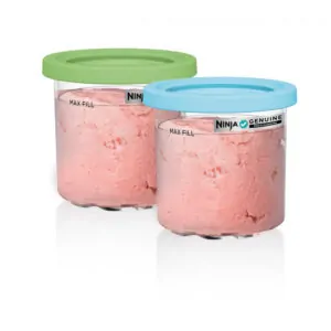 Pote para Sorveteira Ninja CREAMi 473 ml 2 Unidades com Tampas Lime Aqua