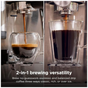 Ninja Luxe Café Mini Plus com AutoFroth. Gotejamento de café expresso. Inoxidável. ES351 Aço Inoxidável