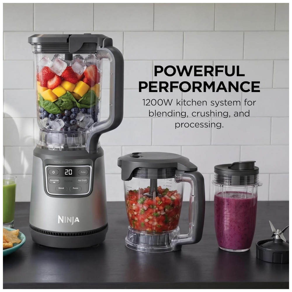 Liquidificador Ninja BO402 Sistema de Cozinha Bege 4 em 1 Processador 2,1L 1200W 120V
