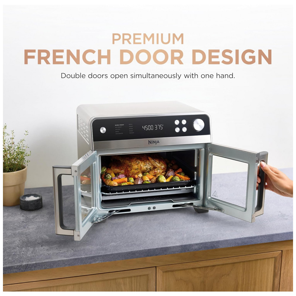 Air Fryer Forno Ninja FO101 French Door 10 em 1 19,2 L 20,3 qt Aço Inox Prata