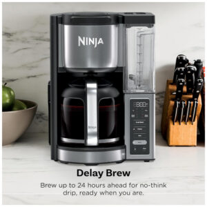Cafeteira Programável Ninja Fresh Brew Premium XL Jarra de Vidro 14 Xícaras Aço Inox