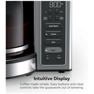 Cafeteira Programável Ninja Fresh Brew Premium XL Jarra de Vidro 14 Xícaras Aço Inox