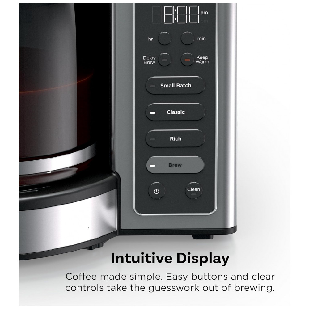 Cafeteira Programável Ninja Fresh Brew Premium XL Jarra de Vidro 14 Xícaras Aço Inox