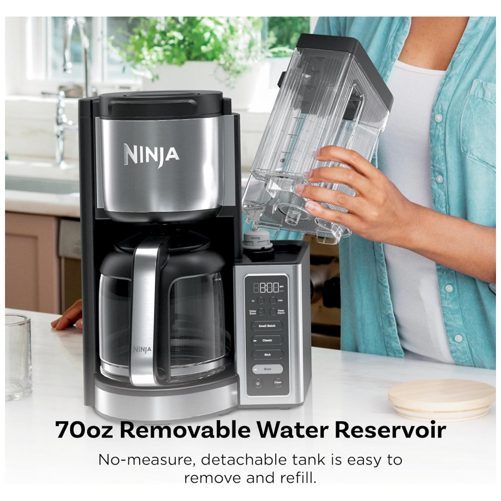 Cafeteira Programável Ninja Fresh Brew Premium XL Jarra de Vidro 14 Xícaras Aço Inox