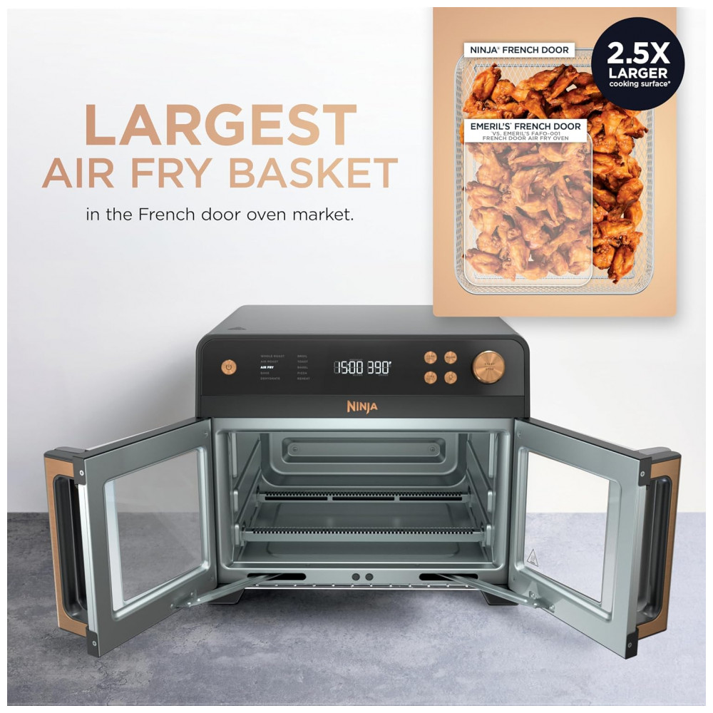 Forno Air Fryer Ninja French Door Premier 10 em 1 Porta Dupla 19,2 L 20,3 qt Preto FO101BK