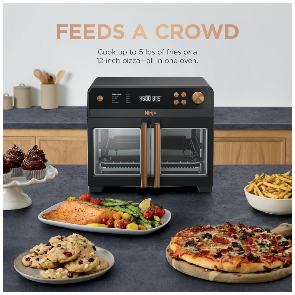 Forno Air Fryer Ninja French Door Premier 10 em 1 Porta Dupla 19,2 L 20,3 qt Preto FO101BK