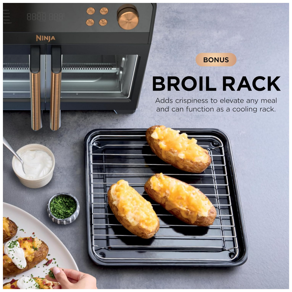 Forno Air Fryer Ninja French Door Premier 10 em 1 Porta Dupla 19,2 L 20,3 qt Preto FO101BK