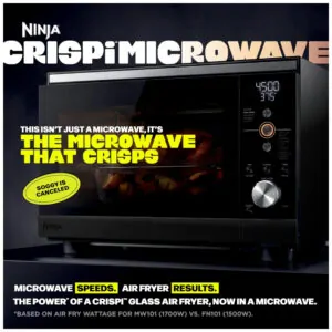 Forno Micro ondas e Air Fryer Ninja Crispi 5,2 L 5,5 qt 1700W 14 funções Preto para bancada