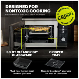 Forno Micro ondas e Air Fryer Ninja Crispi 5,2 L 5,5 qt 1700W 14 funções Preto para bancada