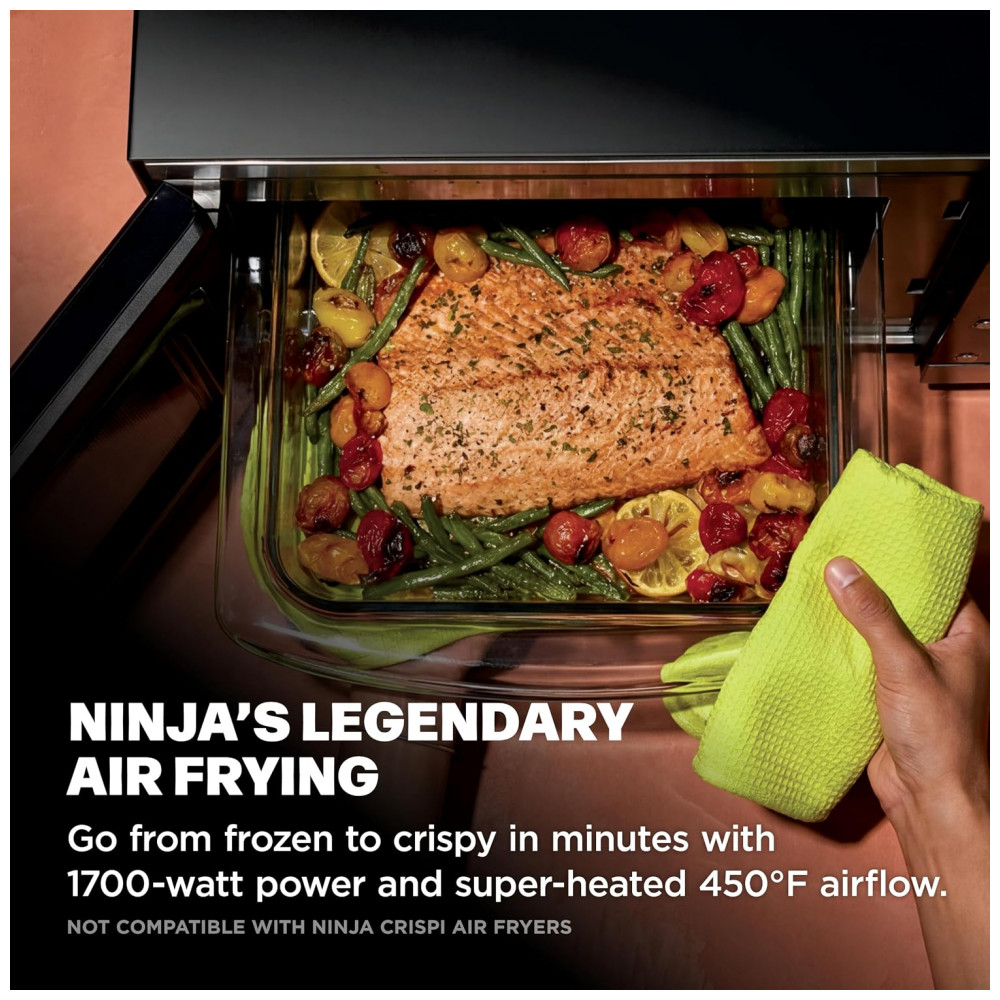Forno Micro ondas e Air Fryer Ninja Crispi 5,2 L 5,5 qt 1700W 14 funções Preto para bancada