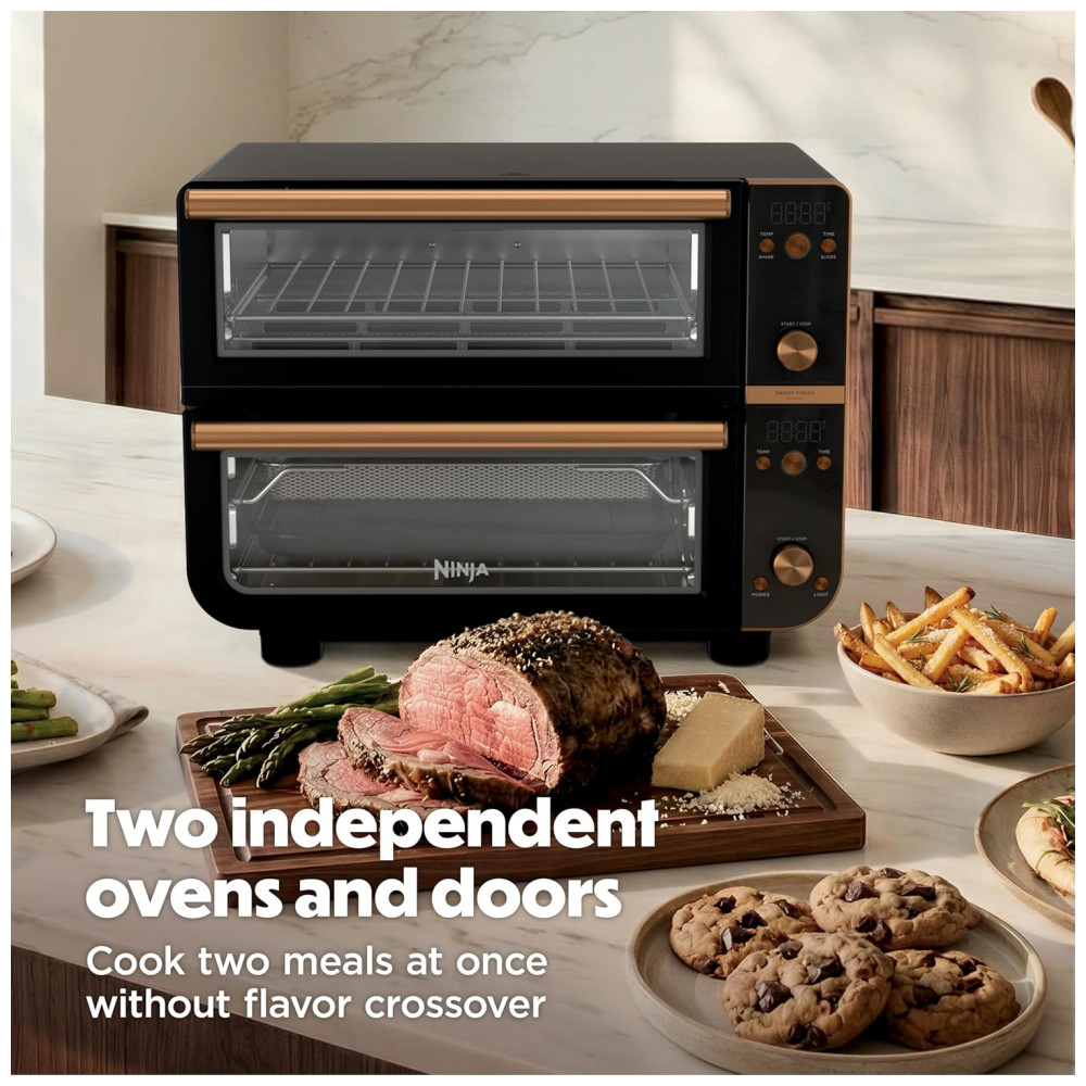 Forno Duplo Ninja Double Oven Pro Smart XL Air Fryer 28 Litros 12 em 1 Preto Onyx