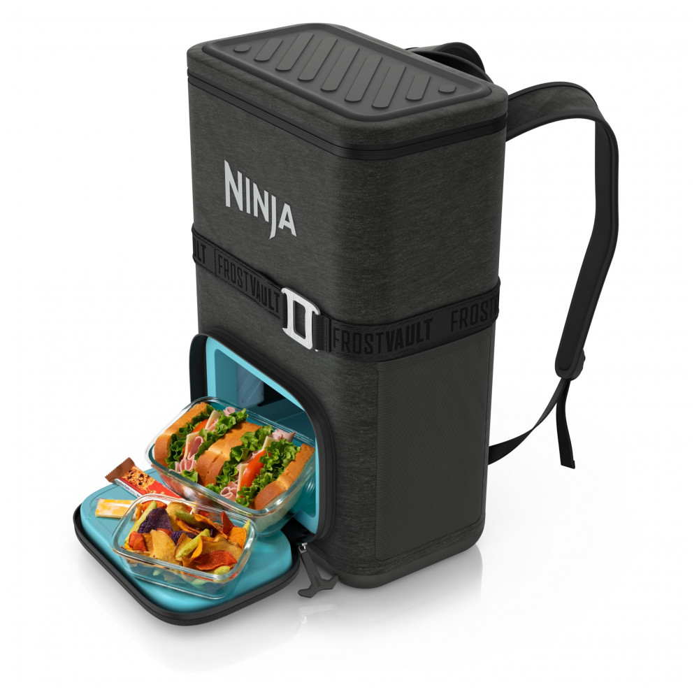 Mochila Ninja FrostVault Go Soft gelados. Armazenamento a seco. Cinza Carvão Cinza Escuro 24 Lata