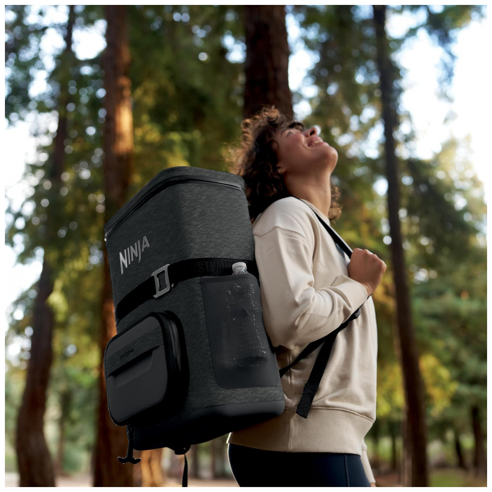 Mochila Ninja FrostVault Go Soft gelados. Armazenamento a seco. Cinza Carvão Cinza Escuro 24 Lata