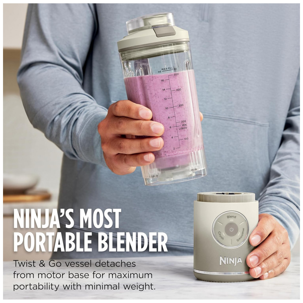Liquidificador Portátil Ninja Blast Max. Torça, vá. 0,78 gramas. Verde. BC251GN1 Verde Musgo 0,78 gramas