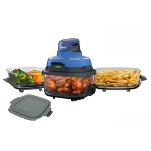 Air Fryer Portátil Ninja Crispi 3,8L Azul e Preto 1500W Até 230 C com Potes de Vidro