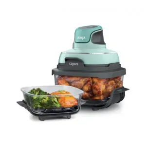 Air Fryer Ninja Crispi 4 em 1 Portátil com Potes de Vidro 3,8 L 4 qt e 6 Xícaras 232 C 450 F Mint