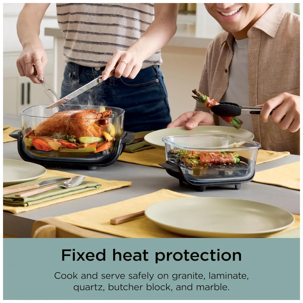 Air Fryer Ninja Crispi 4 em 1 Portátil com Potes de Vidro 3,8 L 4 qt e 6 Xícaras 232 C 450 F Mint