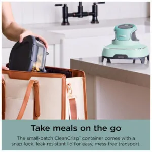 Air Fryer Ninja Crispi 4 em 1 Portátil com Potes de Vidro 3,8 L 4 qt e 6 Xícaras 232 C 450 F Mint