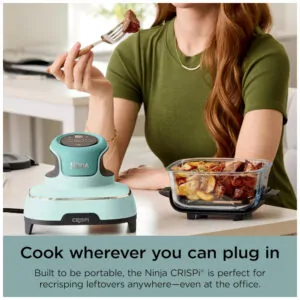 Air Fryer Ninja Crispi 4 em 1 Portátil com Potes de Vidro 3,8 L 4 qt e 6 Xícaras 232 C 450 F Mint