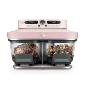 Air Fryer Ninja Crispi DualZone de Vidro 7,6 L 8 qt Rose Quartz Cozinha Sem Óleo