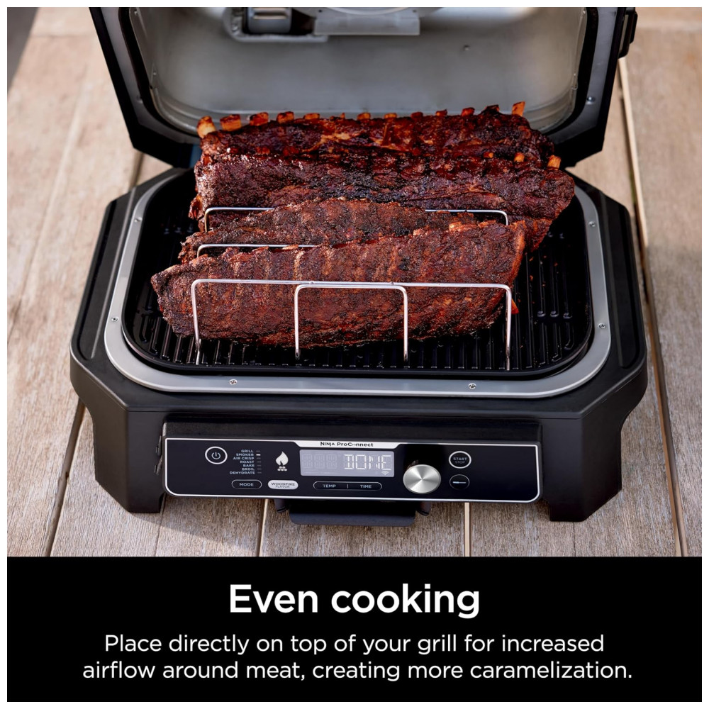 Suporte para Costelas Ninja XSKRACKXL em Aço Compatível com Woodfire OG800 e OG900 4 Racks Completos Defumação